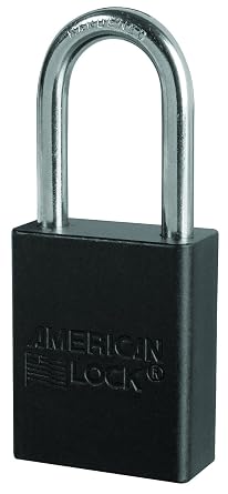 American Lock A1106BLK1KEY Padlock Keyed, Aluminum, Black
