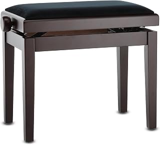 GEWA Banco de Piano Deluxe, Madera Maciza, Ajustable en Altura, Palo de Rosa Mate