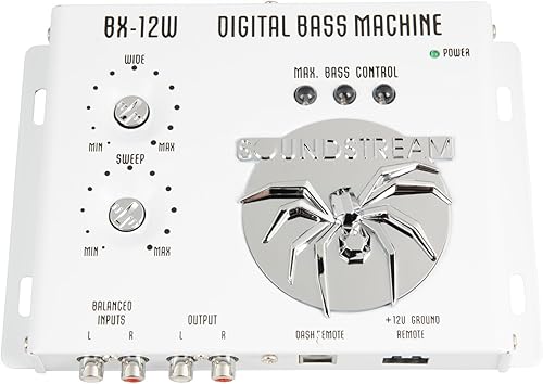 Soundstream Procesador de graves digital BX-12W con control remoto (blanco)