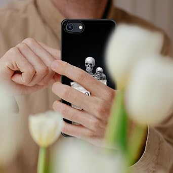 for iPhone 16e Case,Slim Shockproof TPU Soft Rubber Silicone Cover Phone Case for iPhone 16e,Skulls on Vintage Paper