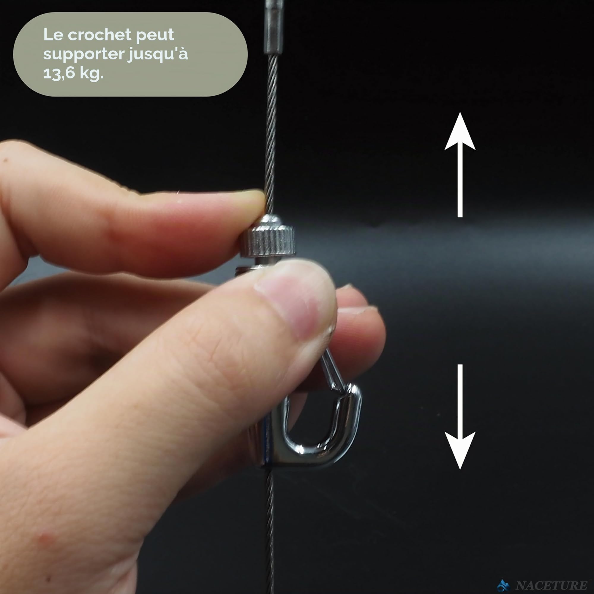 Système d'accrochage de cimaise – Système innovant de rail de suspension artistique comprenant 4 rails à photos de 61 cm, 4 crochets de 2 m et matériel d'installation – Kit élégant de suspension pour