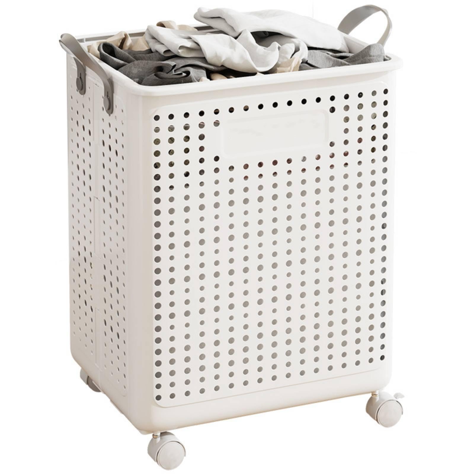 magic collapsible laundry basket with wheels - large 17 7-gallon capacity durable portable for home beach or picnics