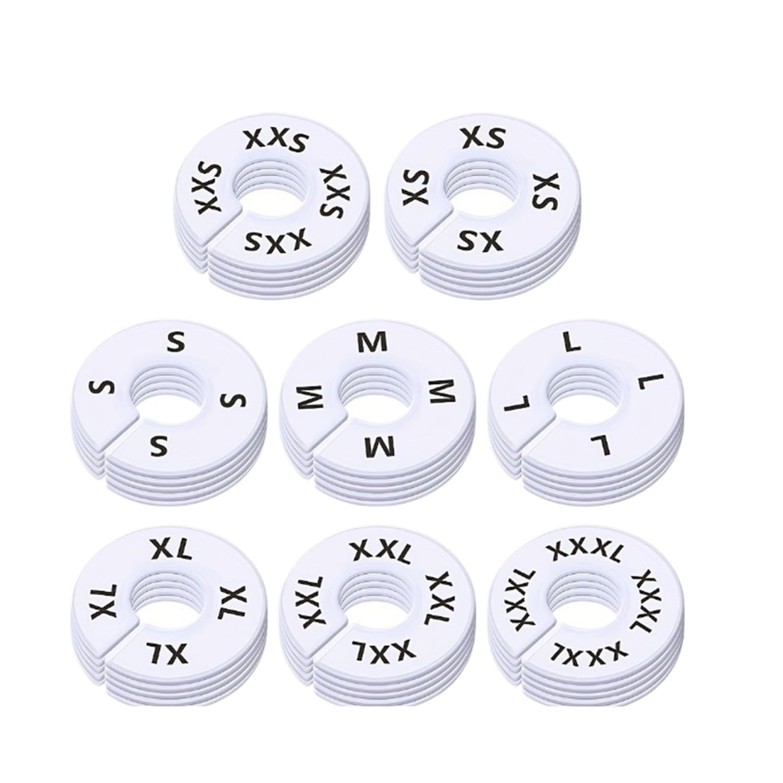Zeahkri Hanger Dividers 20pcs Colorful Plastic Hanger Wardrobe Closet Divider Size Labels Clothing Store Retail Home Shelf Dividers Separator for Sorting Clothes(White)