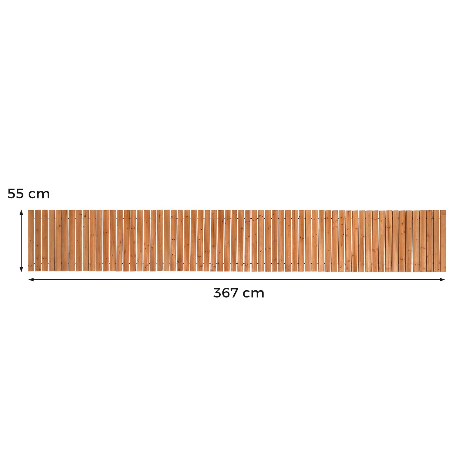 COSTWAY Sentiero da Giardino in Legno, Passerella Decorativa da Esterno, Superficie Antiscivolo, Collegamento con Fili Metallici, Sentiero Arrotolabile per Cortile e Spiaggia, 367 x 55 cm (Naturale)