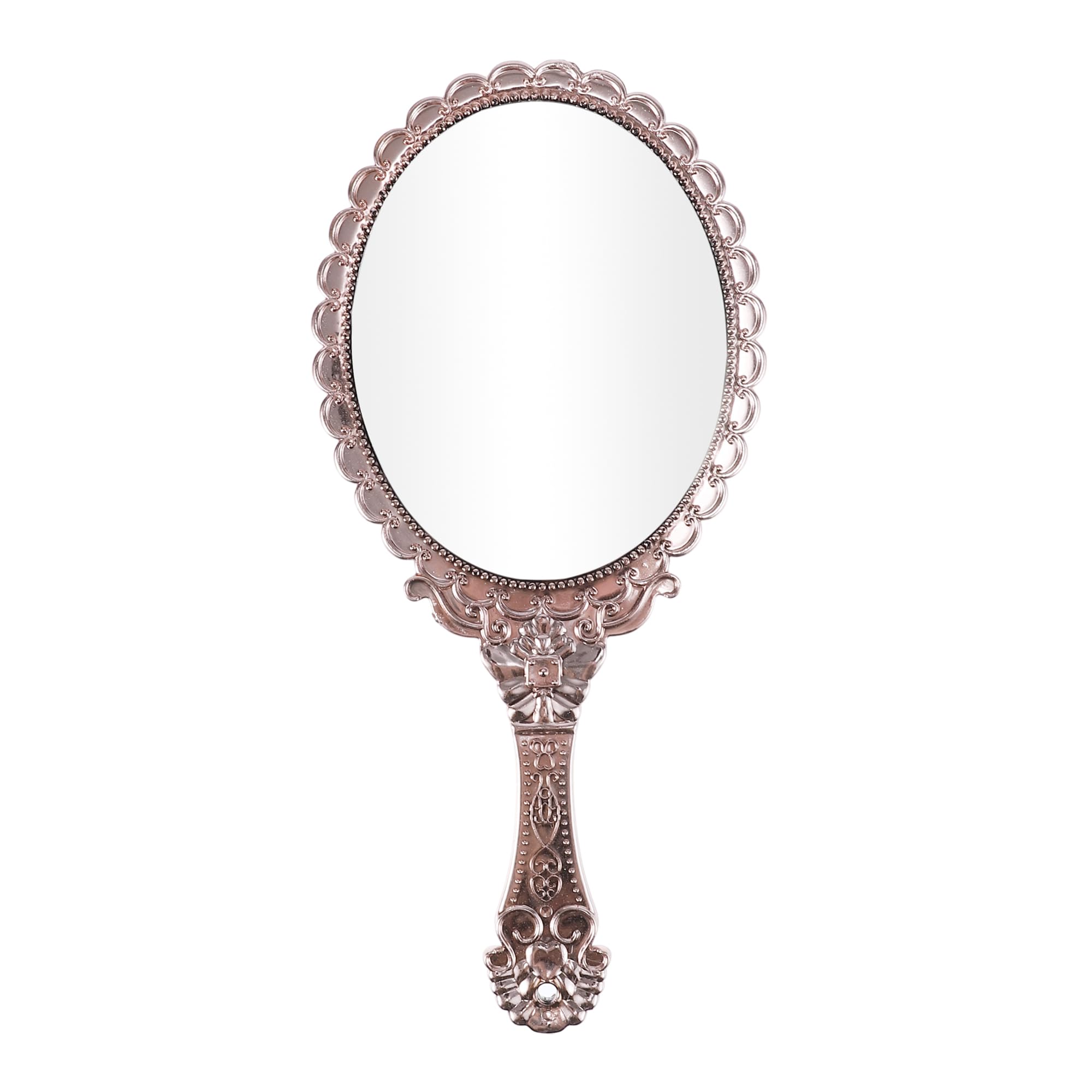 VOCOSTE Hand Mirror with Handle, Embossed Handheld Mirror, Vintage Hand Held Mirror Travel Portable Mirror, 9.8