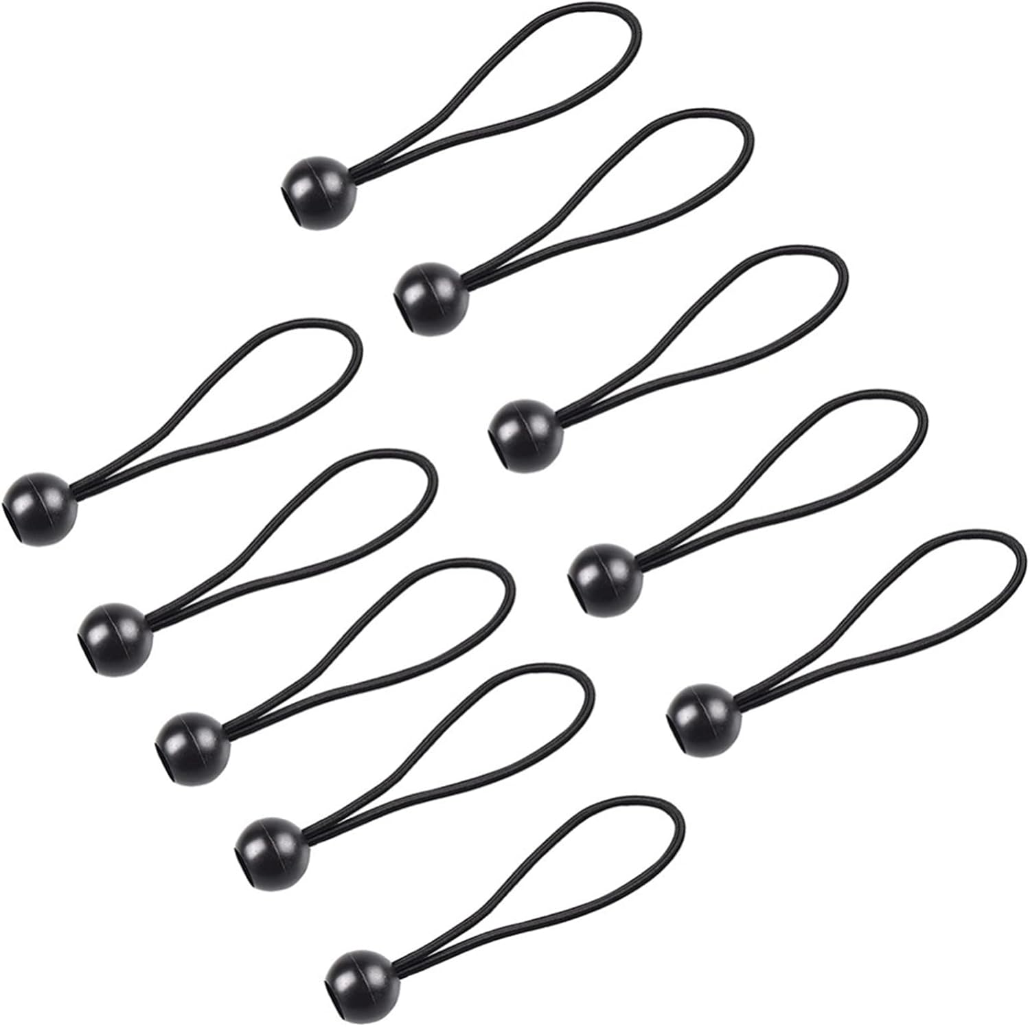 10/30PCS Balls Bungee Cord, Black Heavy Duty Cord Balls Canopy Tarp Tie Down Bungee Balls Thickness Weather Resistant Tie Down Strap Tarp Canopy Tie Down Strap for Outdoor Tents(10PCS 20CM)