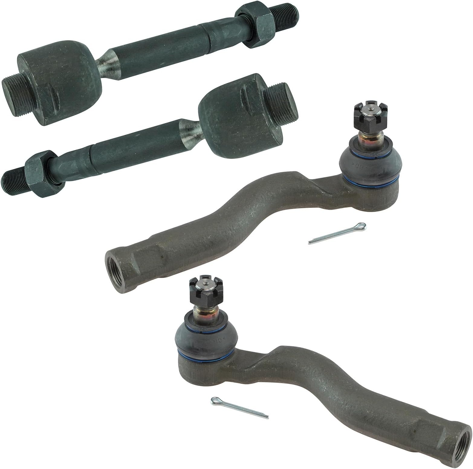 TRQ Inner and Outer Driver and Passenger Side Tie Rod Set 4 Piece Compatible with 2007-21 Toyota Tundra 2008-22 Sequoia