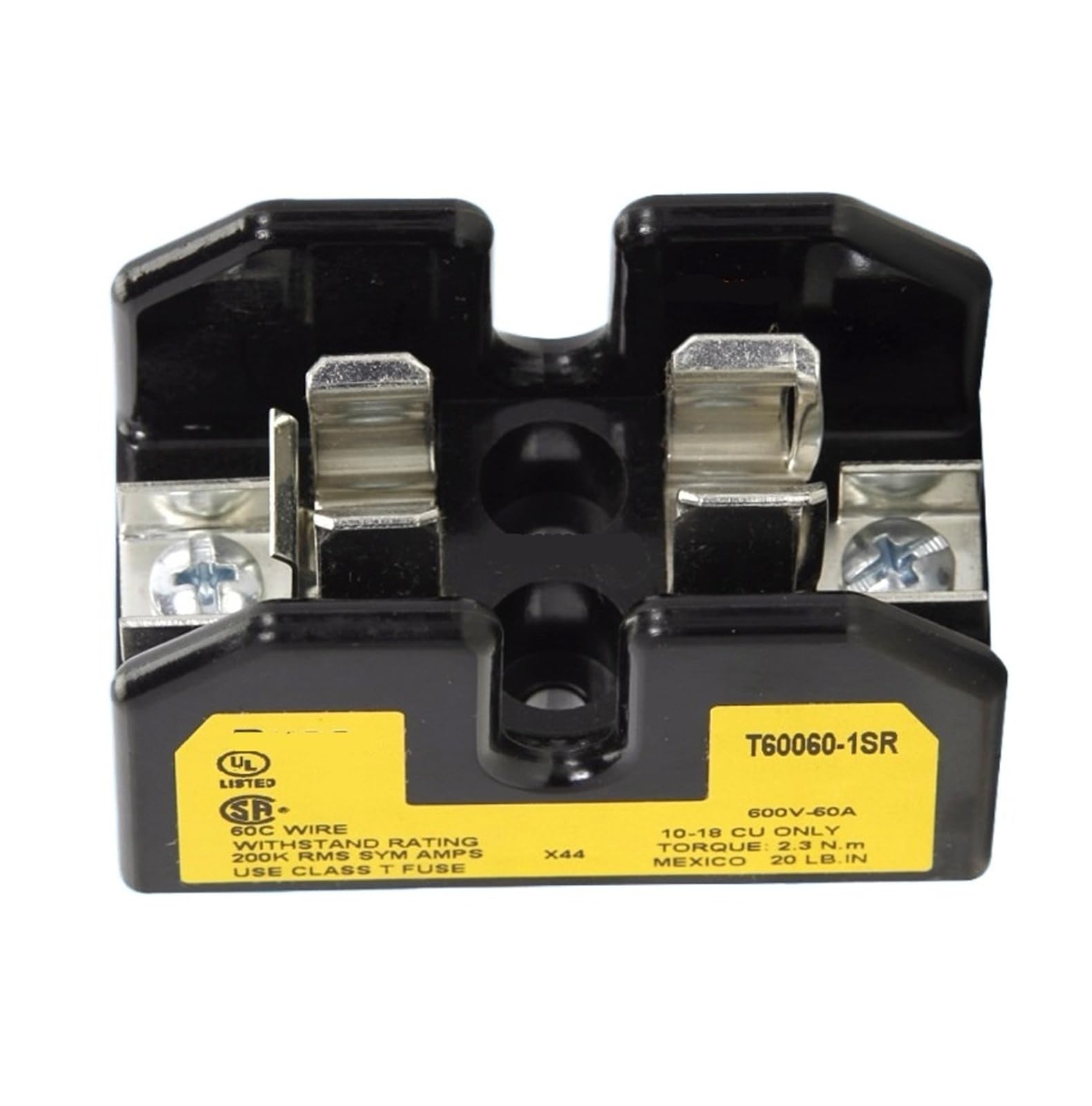 Rfxogtyfz 5V Fuse Holder T60060-3Cr 600V 60A Jjs 35A-60A Fuse(T60060-1Cr 1P-Base)