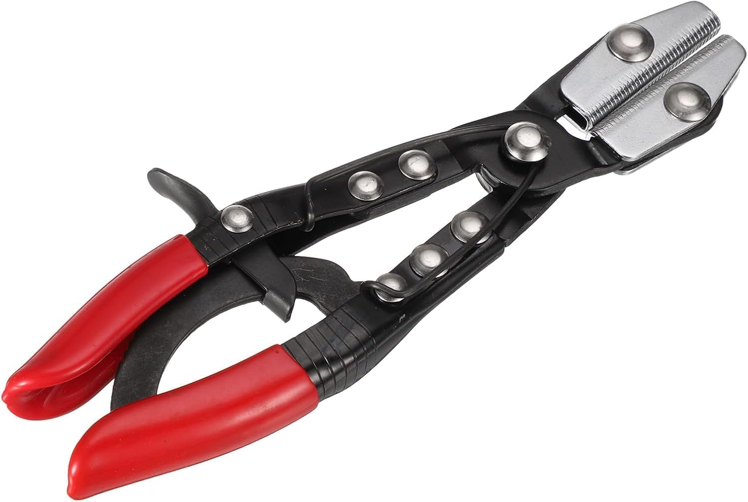 8-Inch Hose Pinch Off Pliers, Ratcheting Hose Clamp Tool for Automotive Fuel Lines, Brake Lines & Radiators, High-Strength Carbon Steel with Non-Slip Grip
