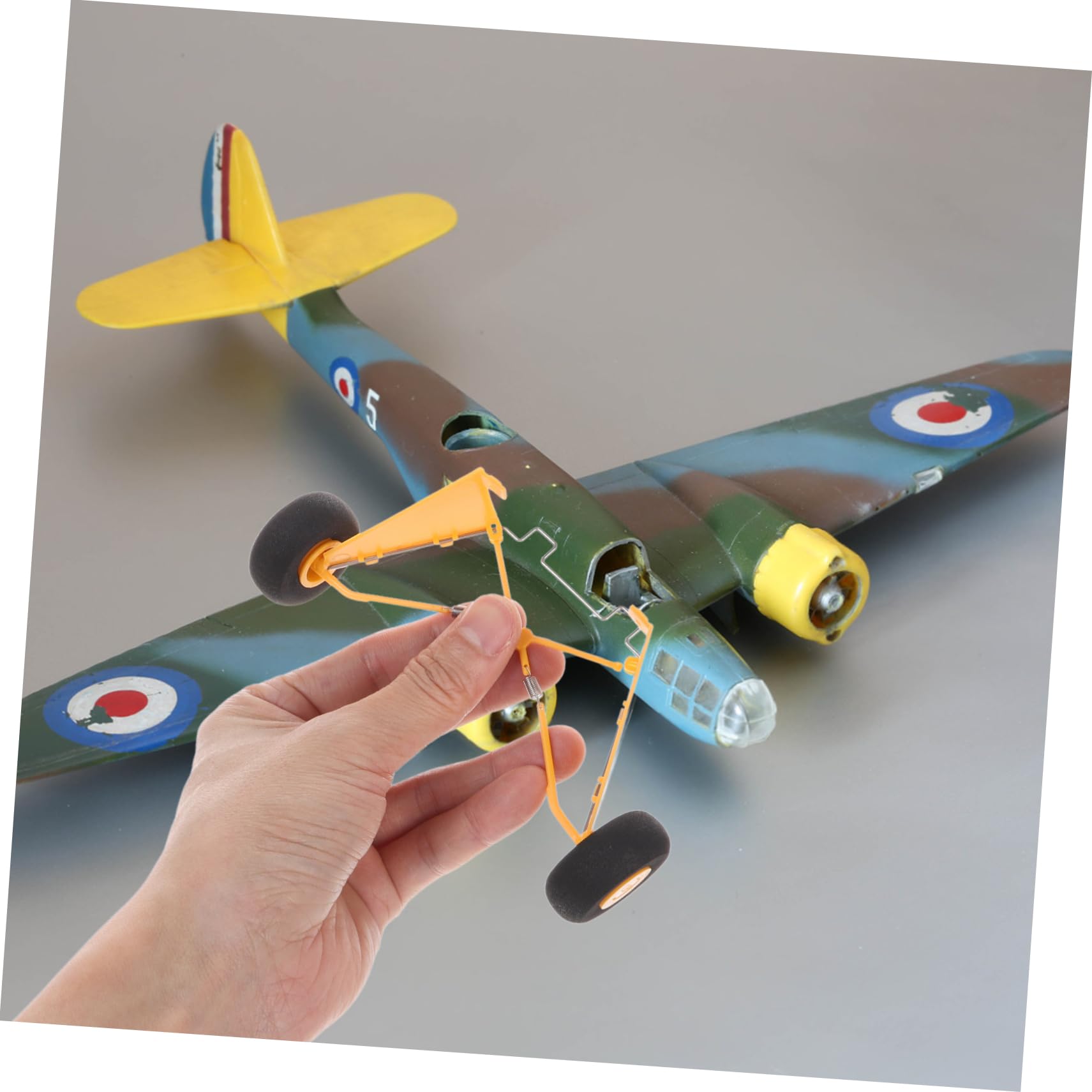 Yardwe 3 Piezas Accesorios de Aviones RC para Remoto Radio Partes reemplazo Tren de Aterrizaje de Aviones Tren de Aterrizaje de avión RC el plastico Yellow