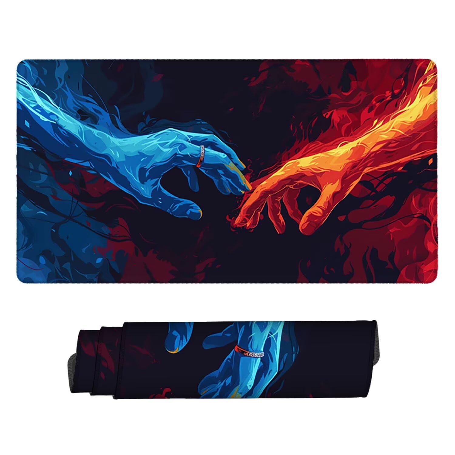 Podkładka pod mysz do gier, 1600 x 800 mm, XXL, duża gamingowa podkładka pod mysz, wodoodporna podkładka pod mysz, długa podkładka na biurko z przeszytymi krawędziami, mata na biurko z gumową podstawą