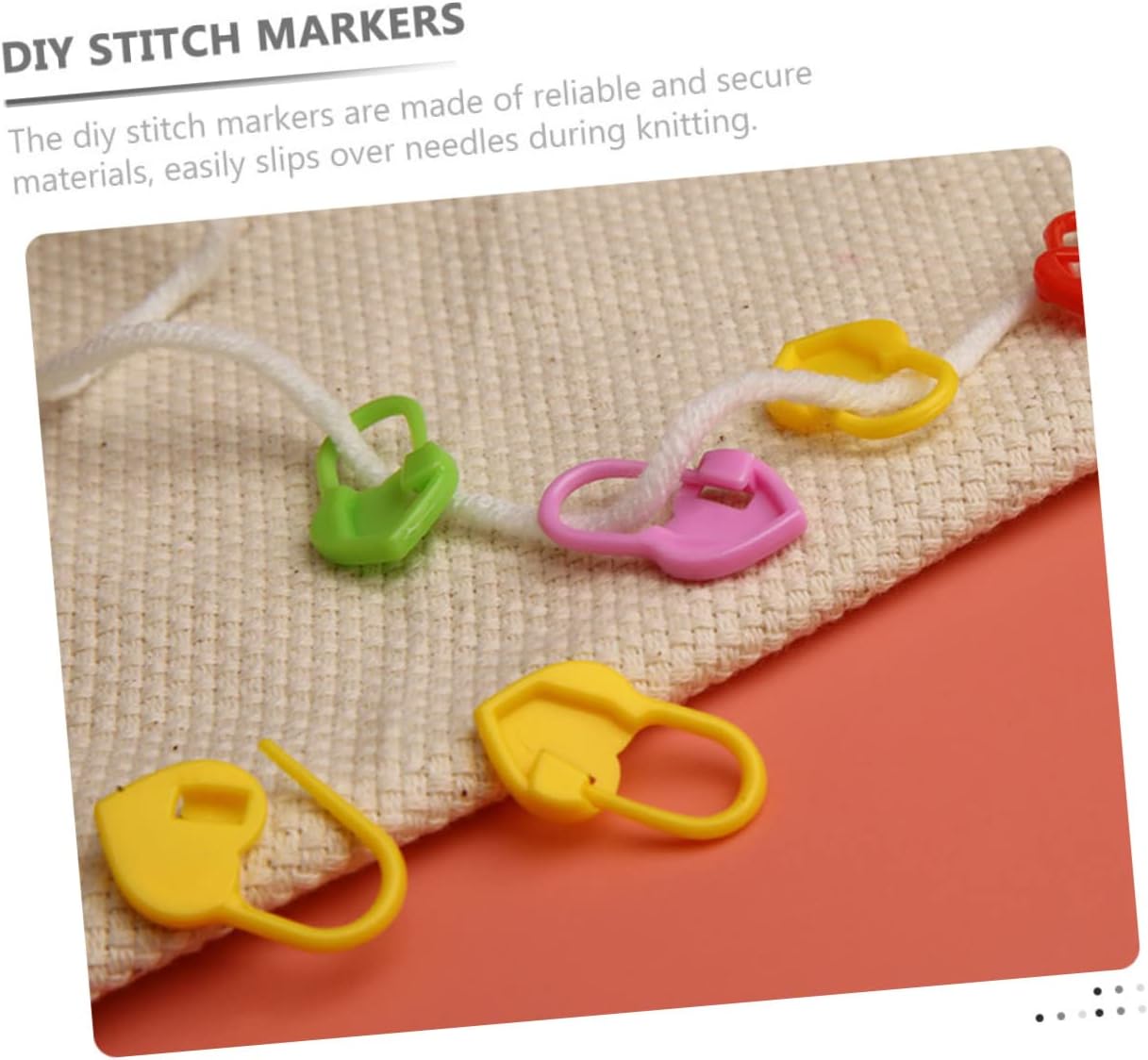 TEHAUX 4sets Locking Markers for Crochet and Knitting Heart-Shaped Practical Tools for Easy Stitching and Crafting