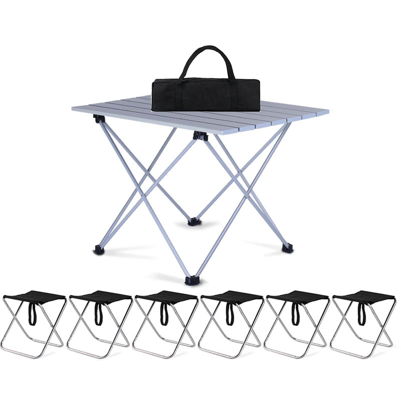Table et chaises de camping pliantes en aluminium blanc ensemble de pique-nique compact