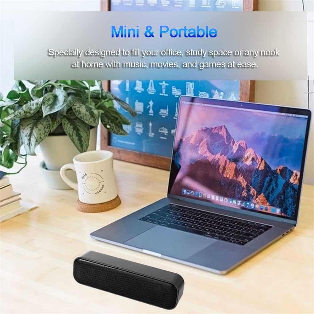 USB Computer Speakers 3Wx2 Subwoofers Soundbar Desktop Speaker USB Powered Mini Wired Soundbar for TV Desktop Computer image 2