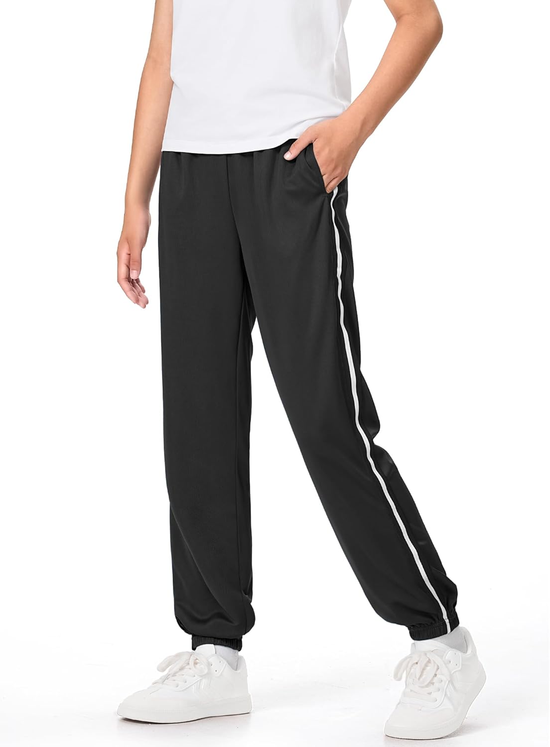 Auranso Boys Sweatpants 3 Pack Mesh Quick Dry Athletic Pants Lightweight Kids Joggers with Pockets - Image 2