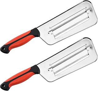 for Yam, Lotus Root, Carrot, Cutting Slicing Shredding, Vegetable Shredder, 2 Pcs Multifunctional Vegetable Cutter, Dual Layer Stainless Steel Slicer and Peeler for Kitchen
