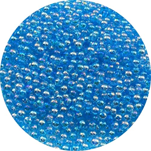 Pinhoollgo 1000pcs 6mm Acrylic Round Beads AB Colors Acrylic Beads Round Spacer Beads with Hole for DIY Bracelet Necklace Jewelry Making Supplies Handmade Craft(Lake Blue AB)