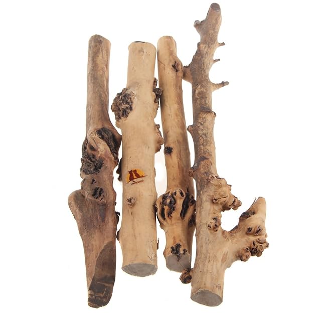 emours Reptile Décor - Terrario de Madera Natural para Acuario, 4 Unidades