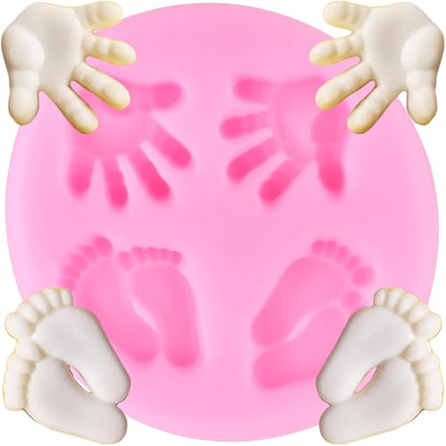 Moldes de silicona para bebé, molde de fondant para pies de bebé, moldes de silicona para decoración de tartas, decoración de cupcakes, caramelo y
