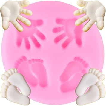 Baby Silicone Fondant Molds Baby Foot Baby Hand Silicone Molds | Baby Shower Cake Decorating Cupcake Topper Candy Chocolate Gum Paste Polymer Clay