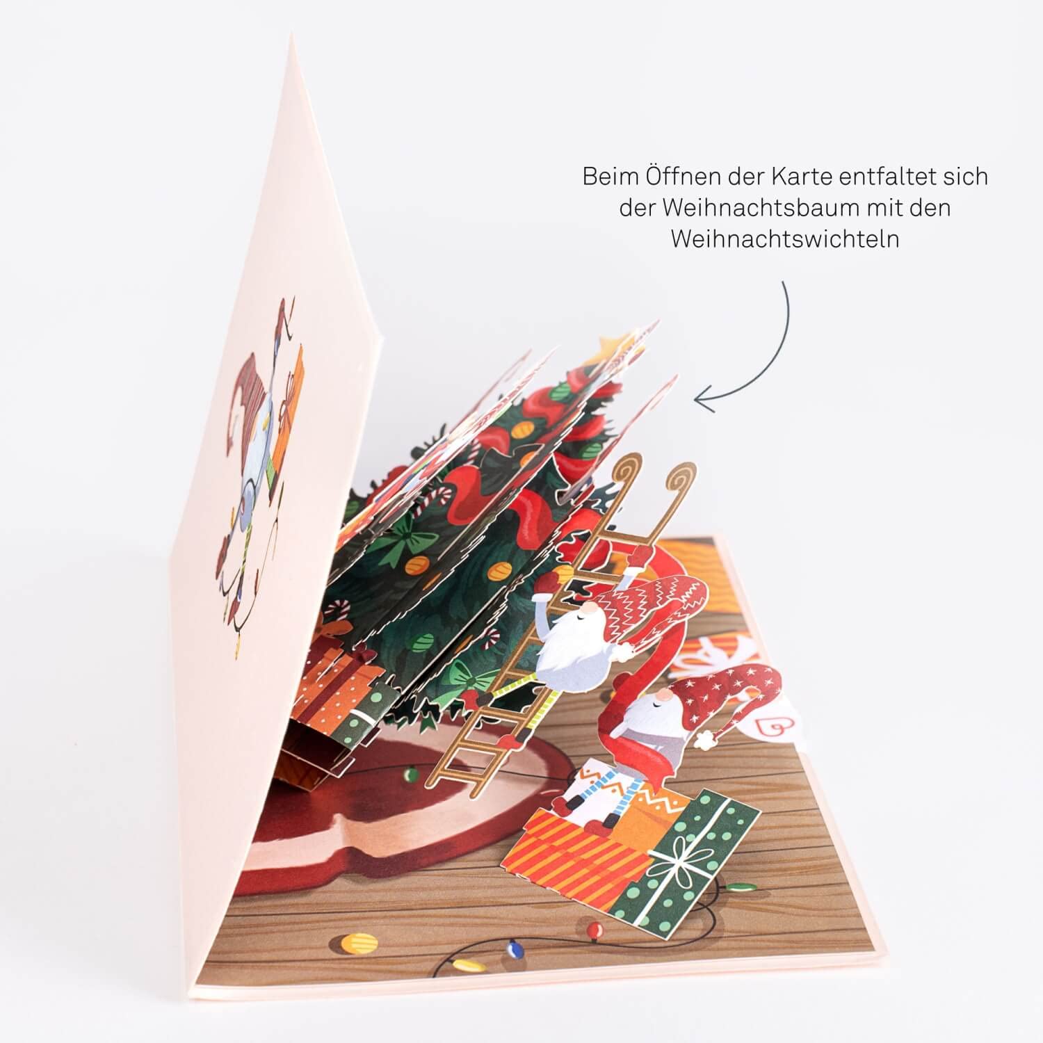 Carte De Noël Pop-up 3D Lutins Et Sapin - Carte Amusante à Ouvrir - Idée Cadeau Originale Pour Famille, Amis