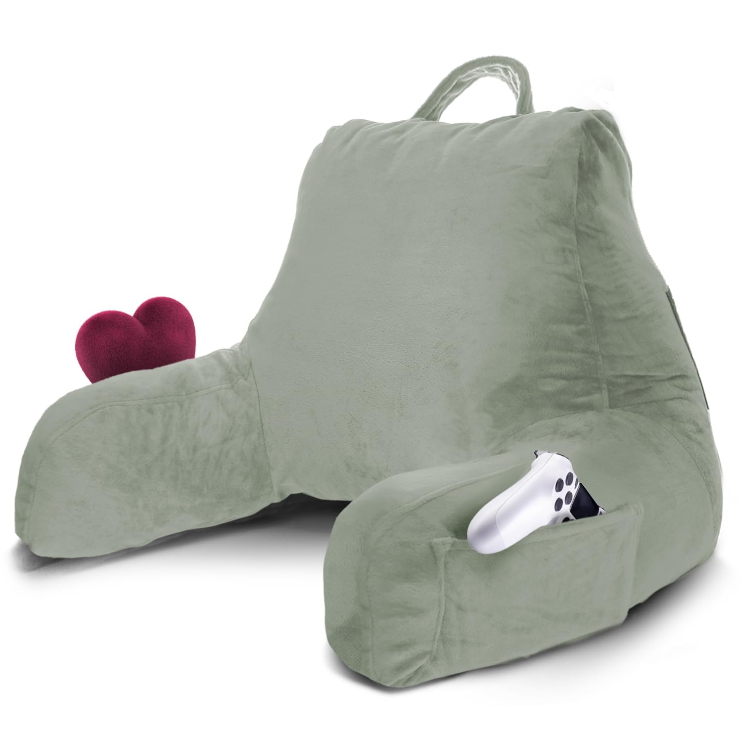 Nestl Reading Pillow for Bed, Back Pillow for Sitting Up in Bed, Sage Green