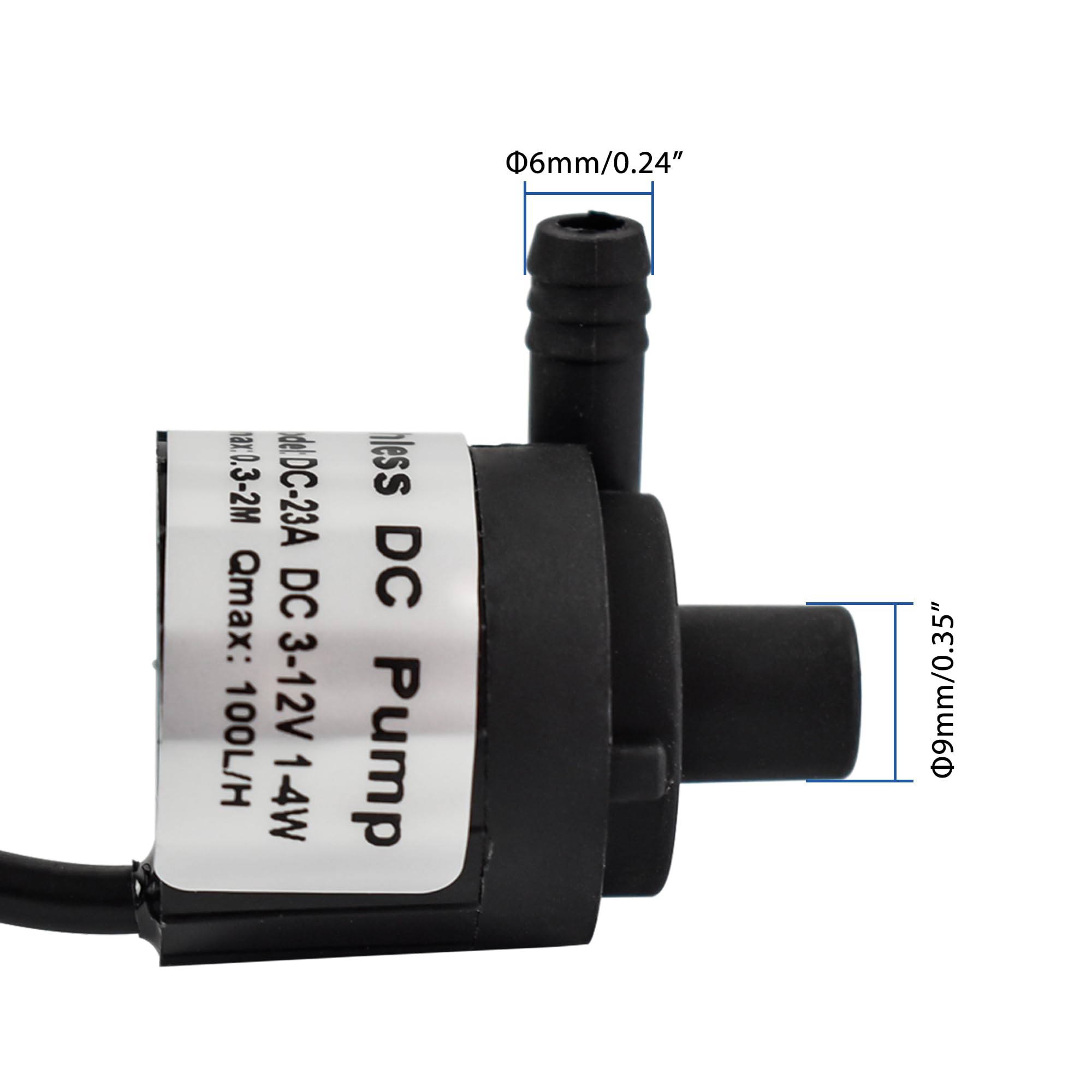 CONQUERALL 2 szt. DC 12 V 3 W 26 GPH 2 m mała pompa obiegowa do akwarium i odpływu kondensatu