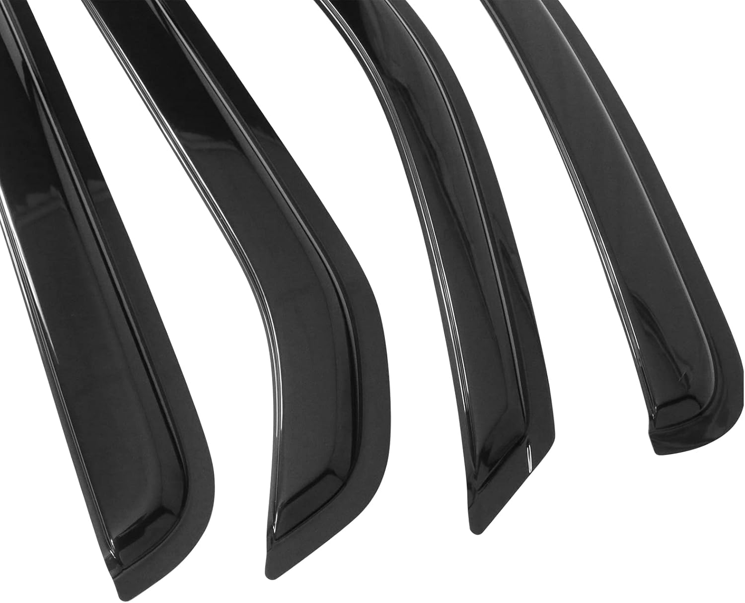 Window Visor Compatible with 2005-2016 Nissan Xterra, Acrylic Unpainted Black Sun Rain Shade Guard Wind Vent Air Deflector by IKON MOTORSPORTS, 2006 2007 2008 2009 2010 2011 2012 2013 2014 2015