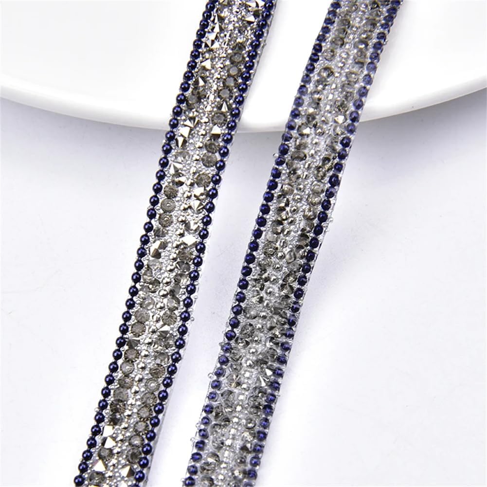 Hot Fix Strass Rhinestone Crystal Metal Beads Chain Iron On Banding Edge Wedding Banding Trim Style 2 1cm#5 Yards