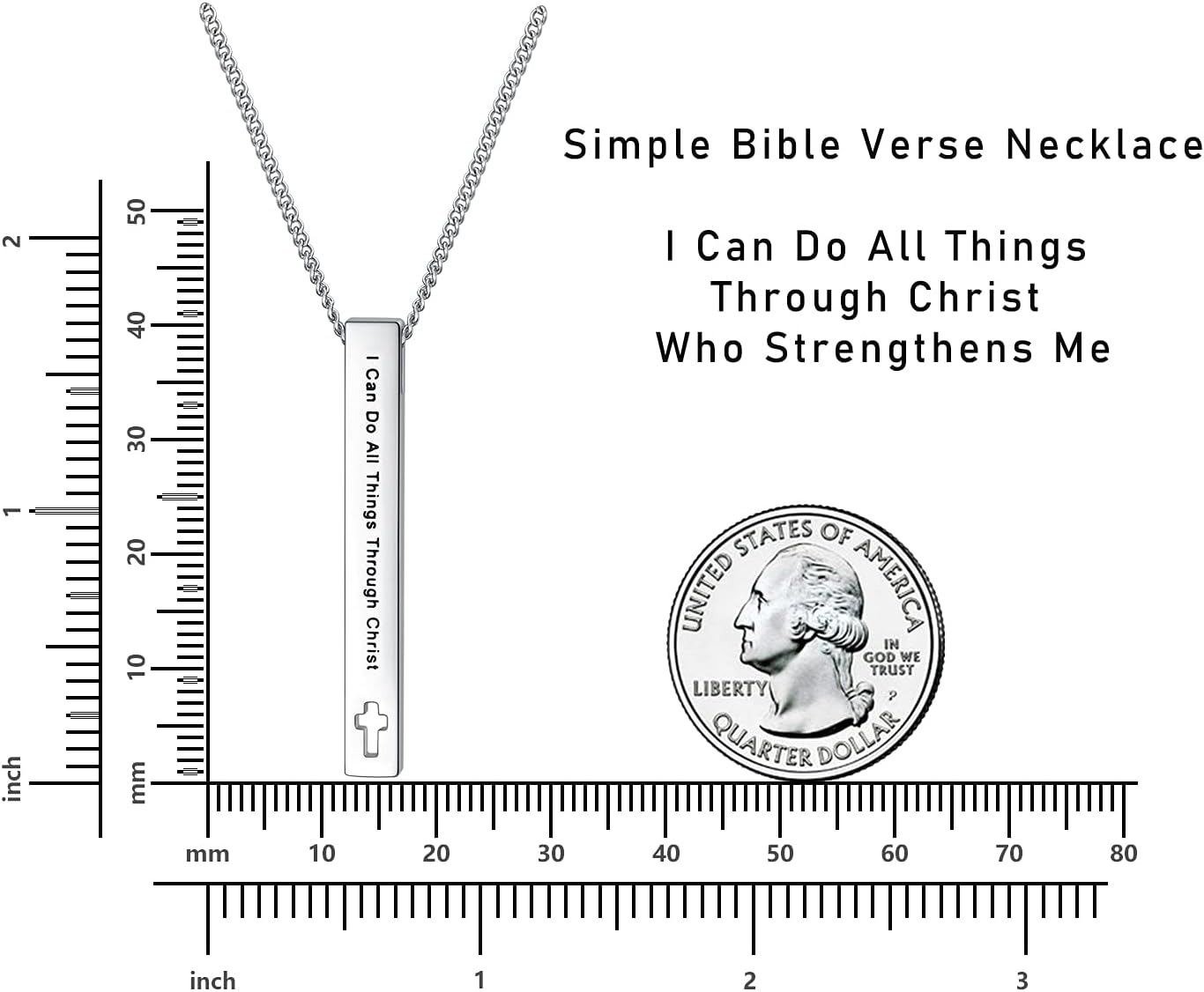 Rnivida Christian Bible Verse Bar Necklaces for Women, Religious Faith Inspirational Birthday Jewelry Gift - Image 2