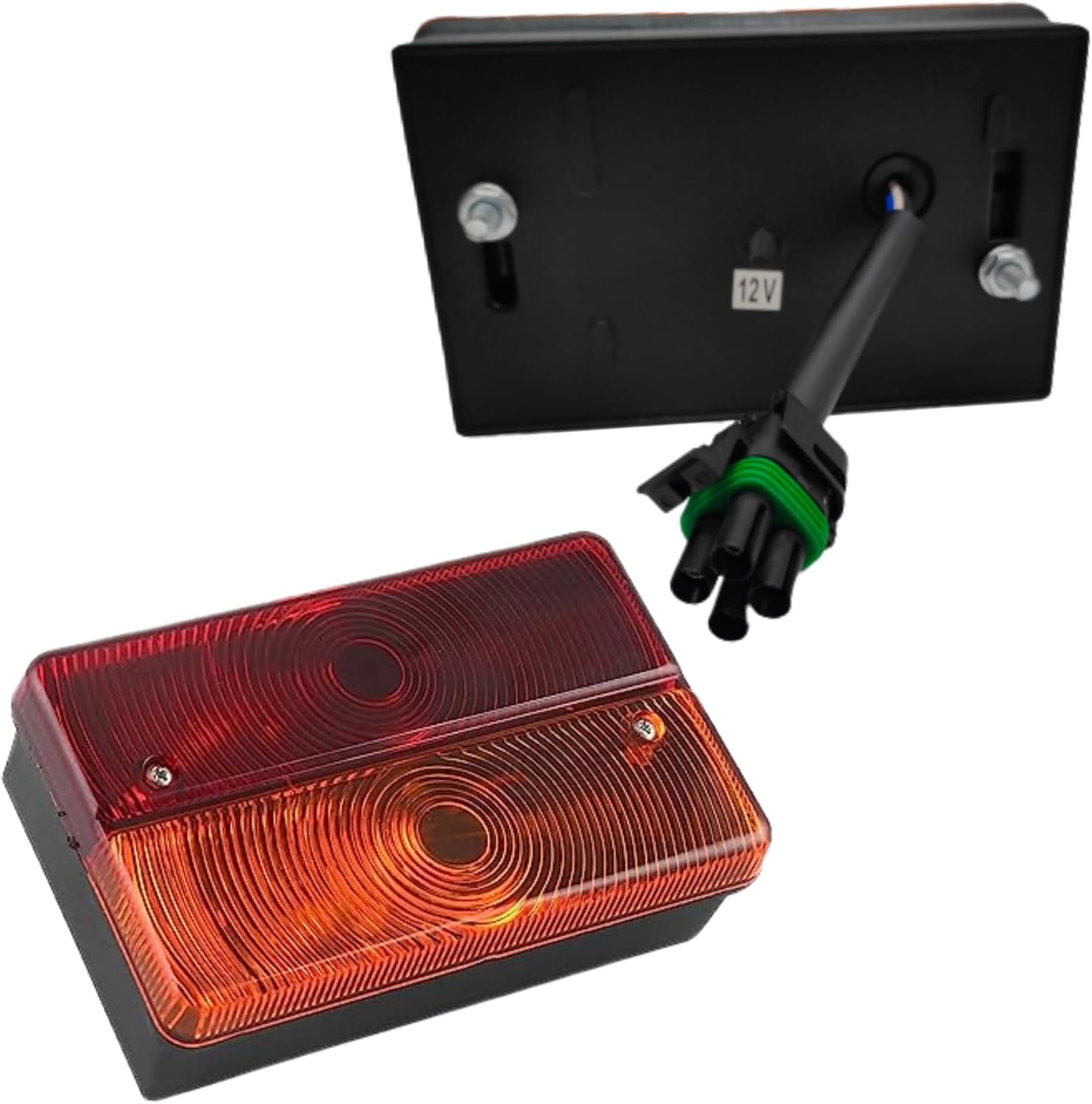 Fanali posteriori di arresto posteriori per modelli 1400B 1550B 1600B 1700B JCB 3CX 4CX LOADING SHOVEL 926 Facile da installare Design durevole Fanale posteriore affidabile(rosso/ambra)(grande)