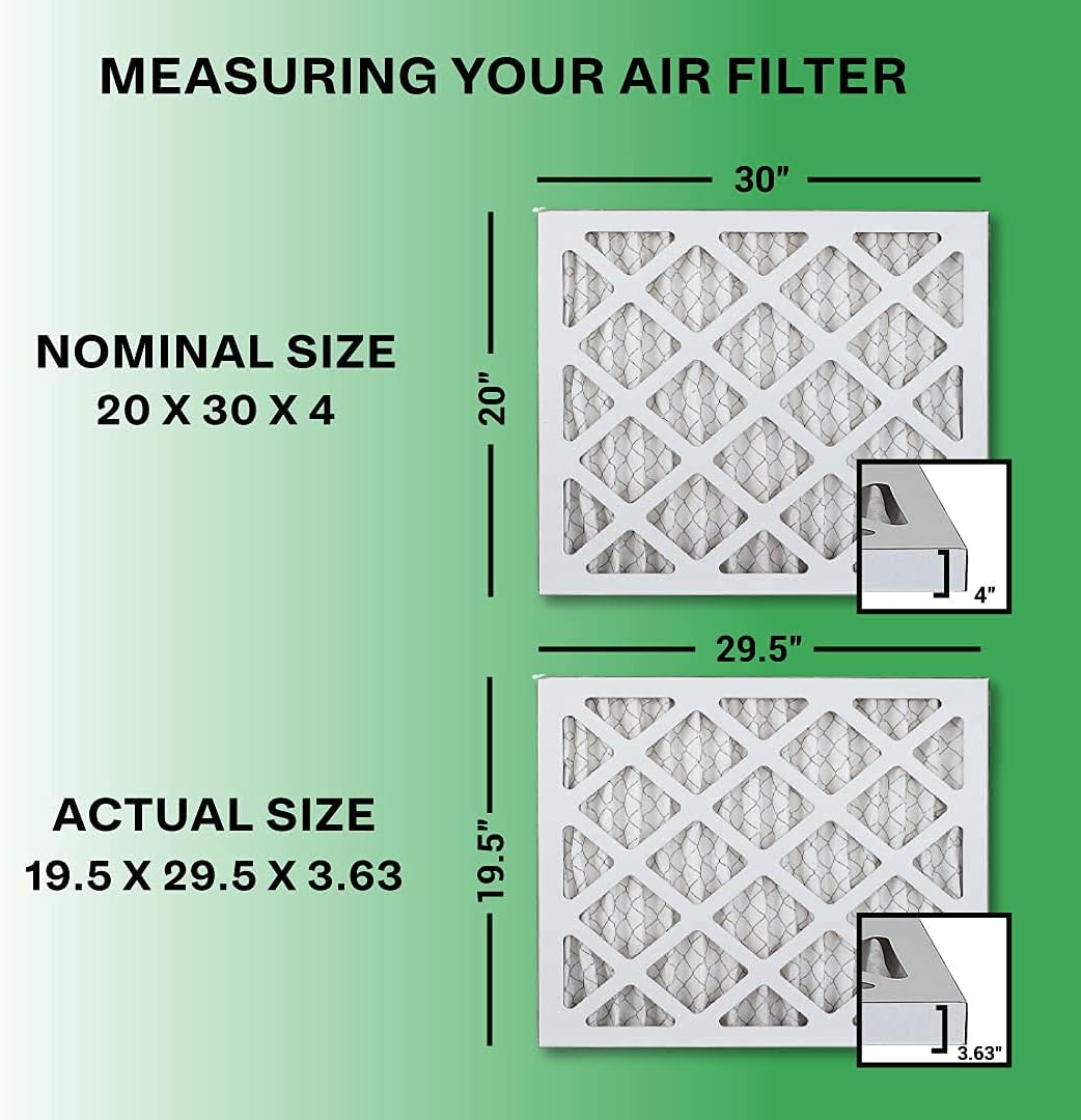 Flash Deals - 50% OFF Filterbuy 20x30x4 Air Filter MERV 8, Pleated HVAC AC Furnace Filters (6-Pack, Silver)