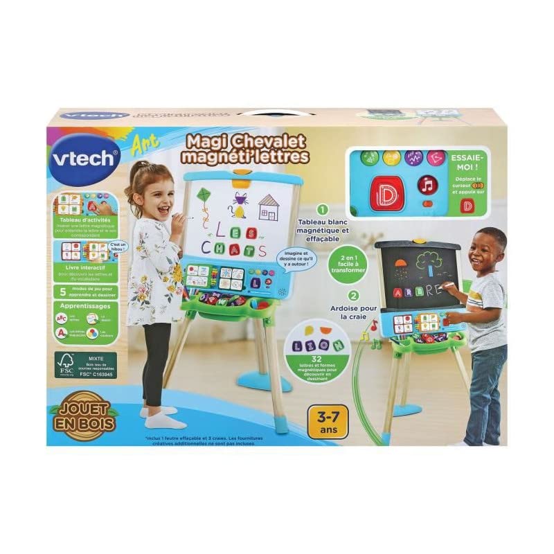 VTech - Magi Chevalet Magneti'lettres 3 en 1 - Jouet Bois FSC