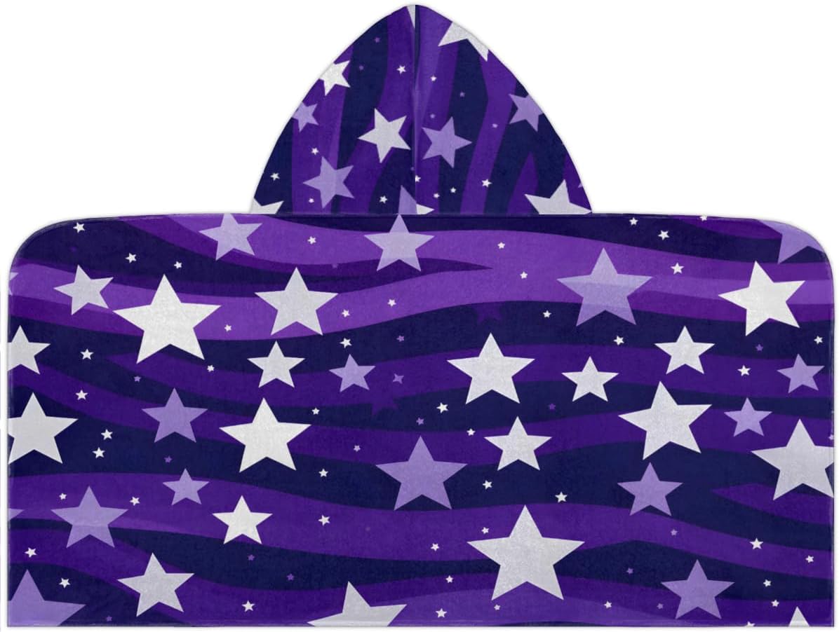 Pardick Kids Bath Towel Star Texture Beach Towel with Hood Pool Cover Up for Girls Boys Soft Absorbent Hooded Bath Towel Toddler Towels for Beach, Pool