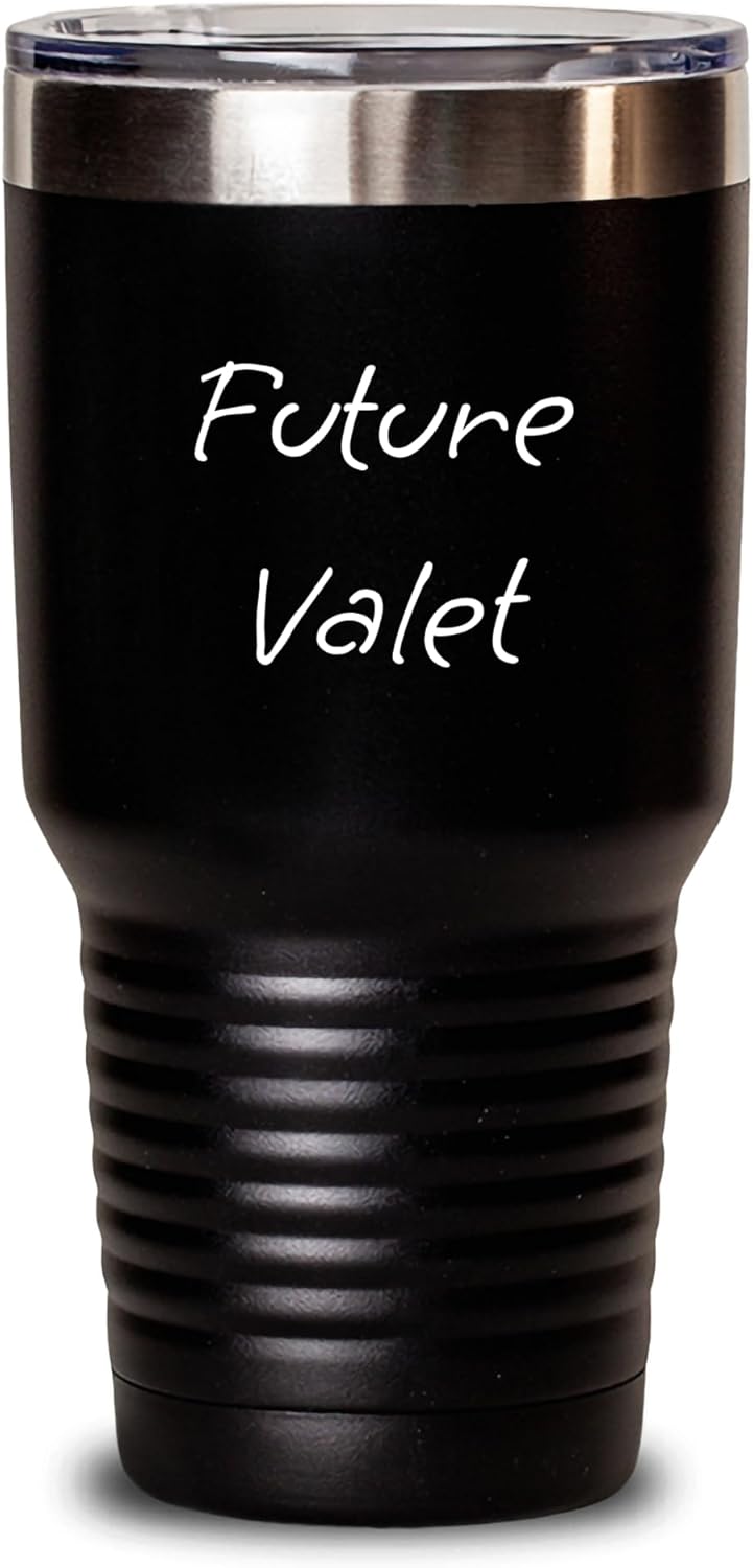 Funny Future Valet Tumbler Gift Birthday Present from Family Friends Coworkers to Men Women