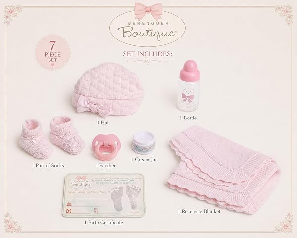 Visita la tienda de JC TOYS JC Toys- Muñeca La Newborn recién nacida de 38 cm es de vinilo suave, con ropa de punto y accesorios, niña, rosa, diseñado en España por Berenguer, +2 años in use