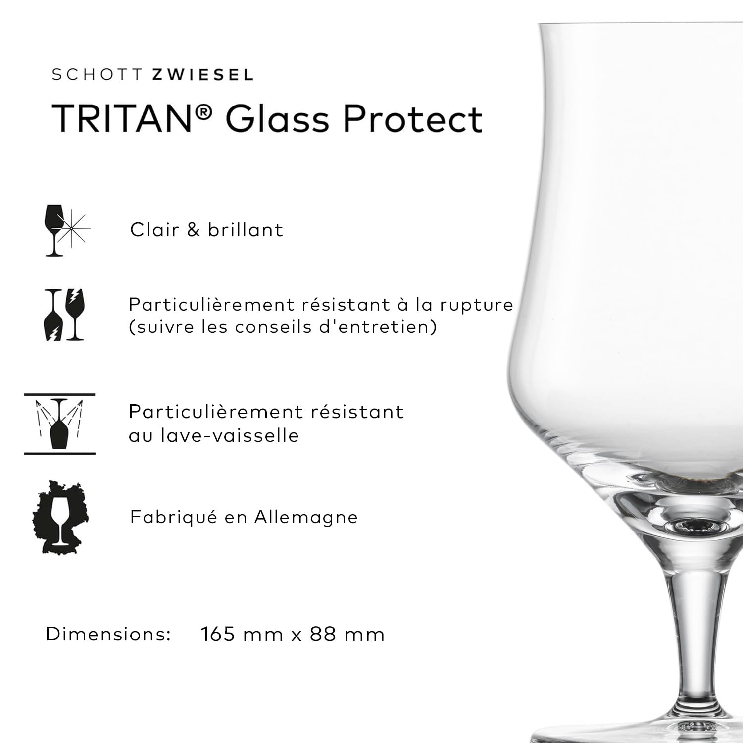SCHOTT ZWIESEL Verres universel Beer Basic 0,3l (set de 4), verre à bière classique pour Craft Beer, verres en cristal Tritan résistant au lave-vaisselle, fabriqué en Allemagne (art. n° 130013)