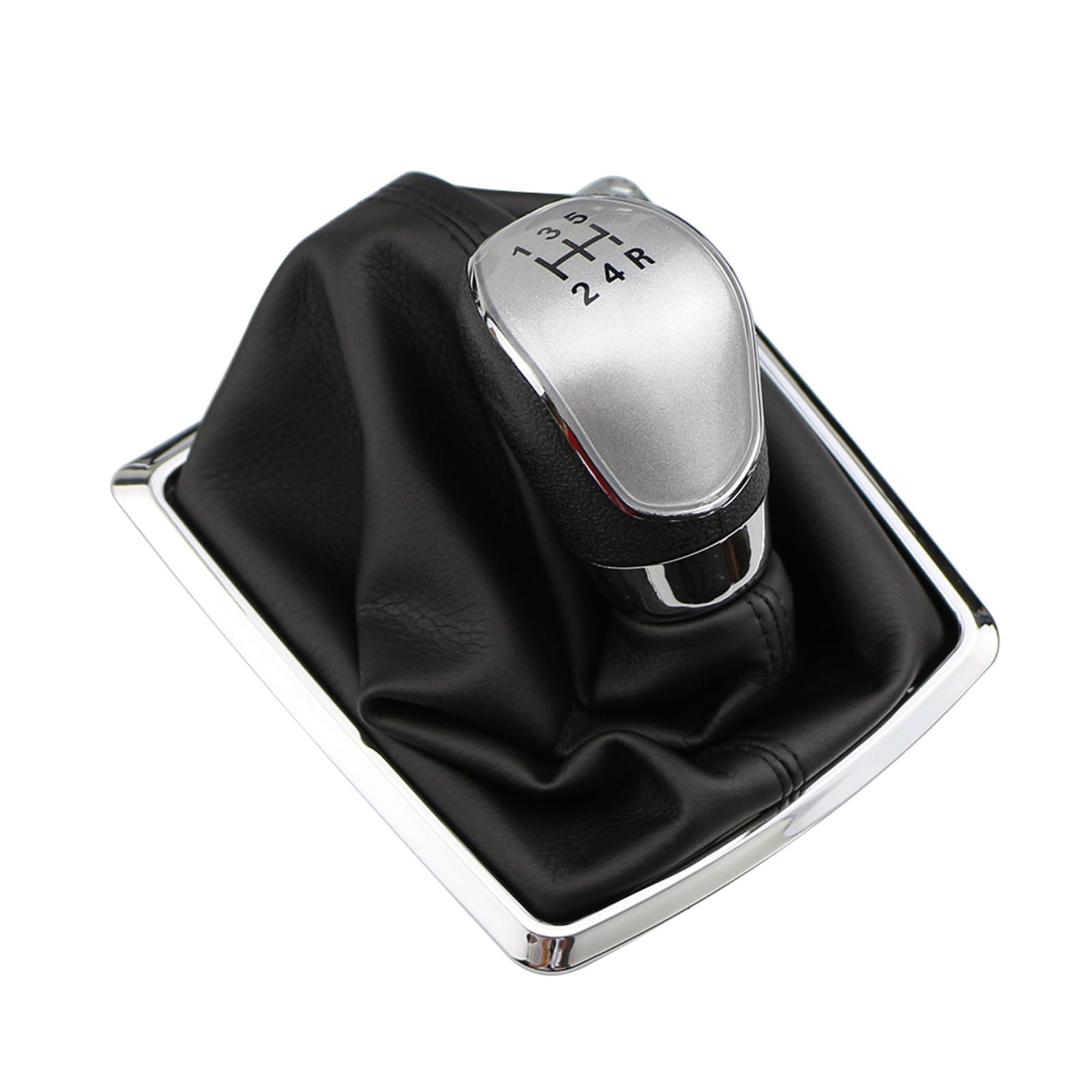 Kunyos 5Speed Silver For Focus 2 Mk2 2005-2009 2012 2011 Sporty Gear Shift Knob Black / Silver