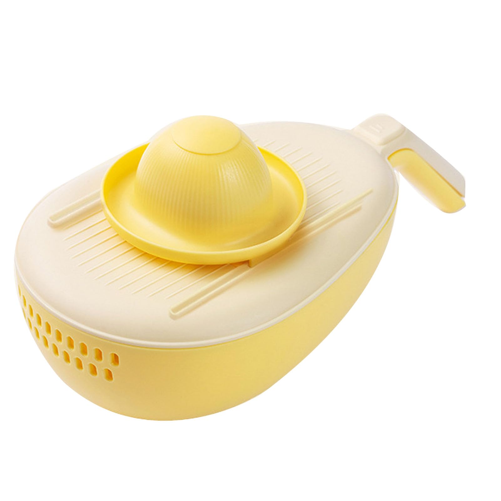 Handheld multifunctional anti injury potato carrot cucumber shredding slicing pattern machine for home kitchen commercial restaurant (Yellow)