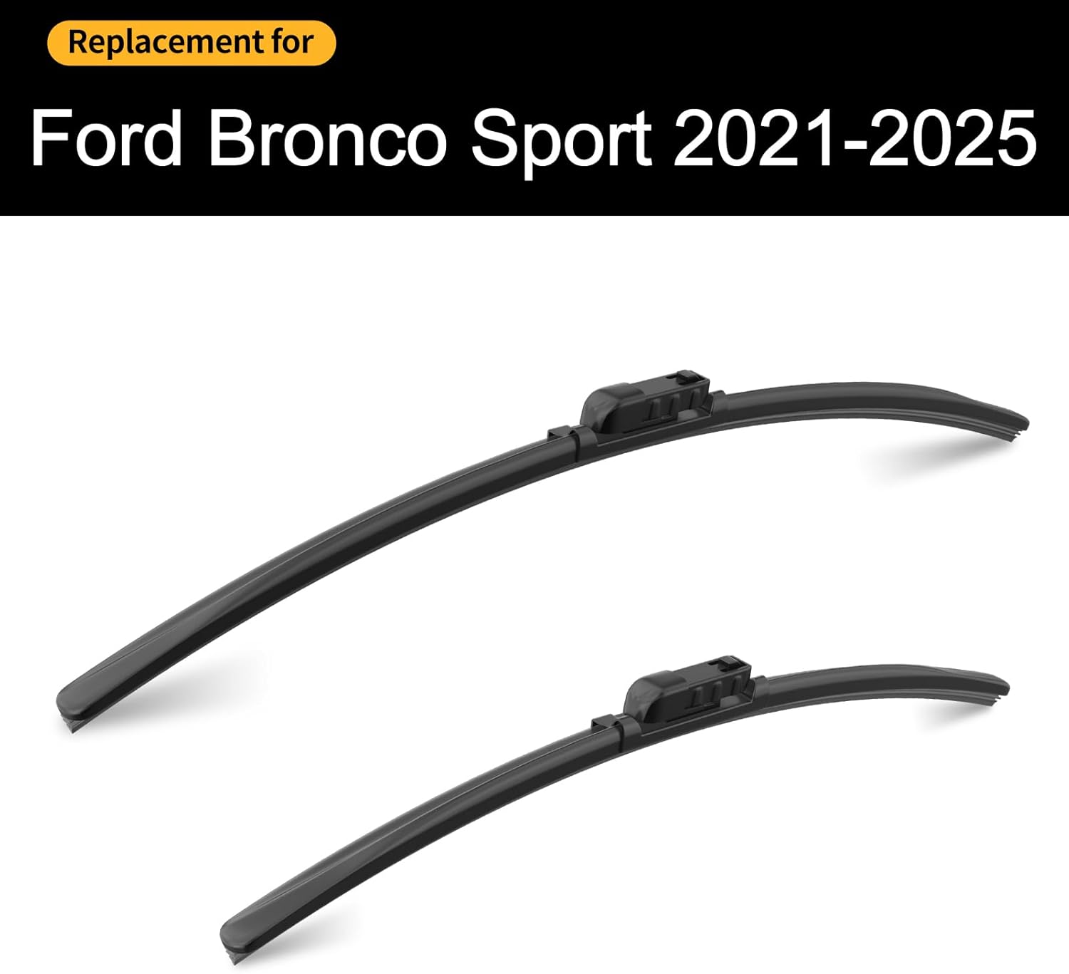 Front and Rear Windshield Wiper Blades, 3 Pcs Front and Back Windshield Wipers Blades Replacement for Ford Bronco Sport 2021-2025, Car Window Wiper Blades Only for Sport