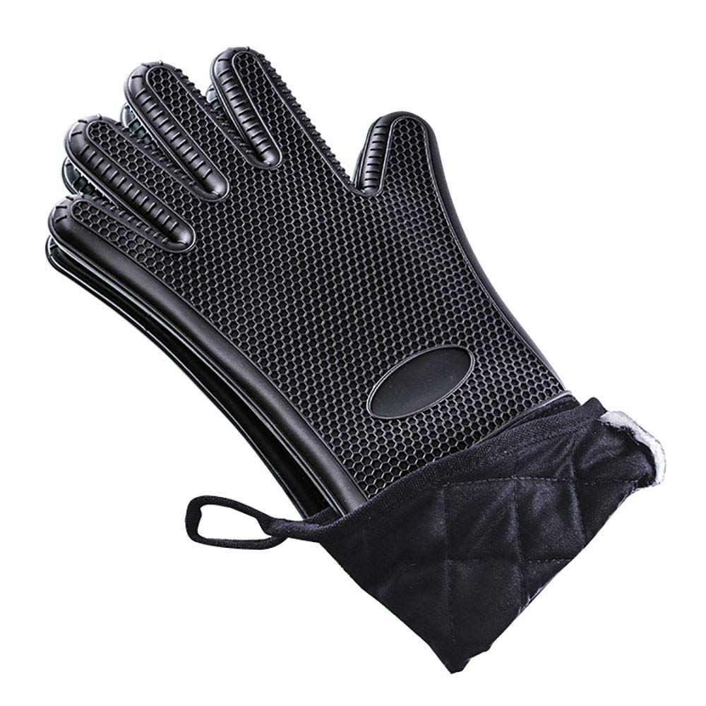 Grillhandschuhe Hitzebeständig, rutschfeste Silikon Backhandschuhe Kaminhandschuh Ofenhandschuhe Grill Kochhandschuhe für Küche