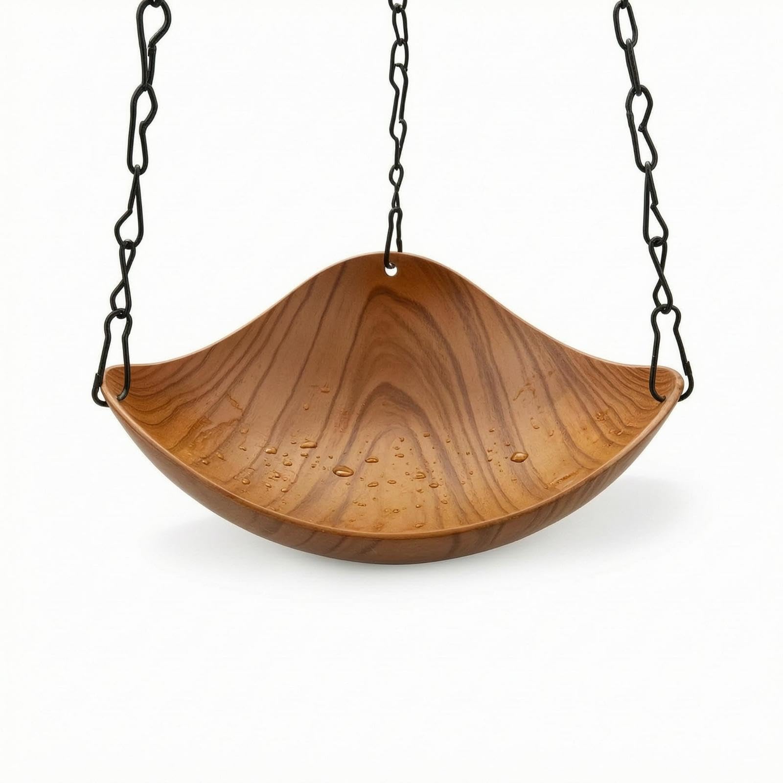 Hanging Bird Bath Feeder Wood-Grain Suspended Bird Bath Black Chain for Patio Light Wood Grain|Home & Garden| Yard, Garden & Outdoor Living| Bird & Wildlife Accessories| Birdbaths-image-34