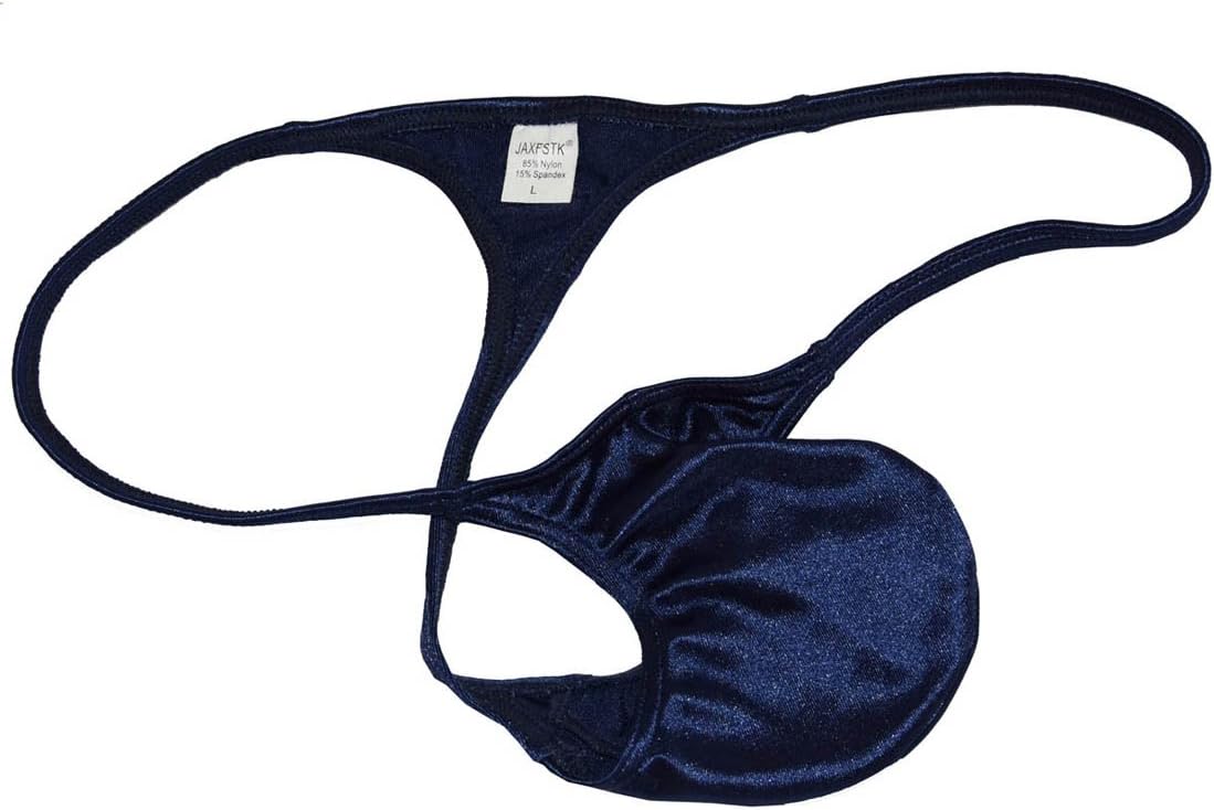 Men's Spandex Satin Thong Pouch T-Back Underwear Guys Sexy String Mini Bikini Pants