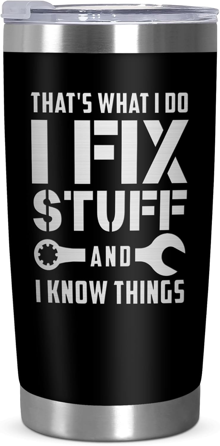 AXIARA Funny Birthday Gifts For Him - 20 oz Stainless Steel Insulated Coffee Tumbler with Lid - Anniversary Birthday Valentines Gifts for Him Husband Dad Uncle from Wife Daughter Son, Men Gift Ideas