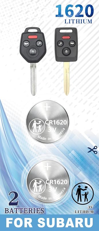 Bateria CR1620 para Chaveiro Automotivo Subaru ZIWLU – 2 unidades