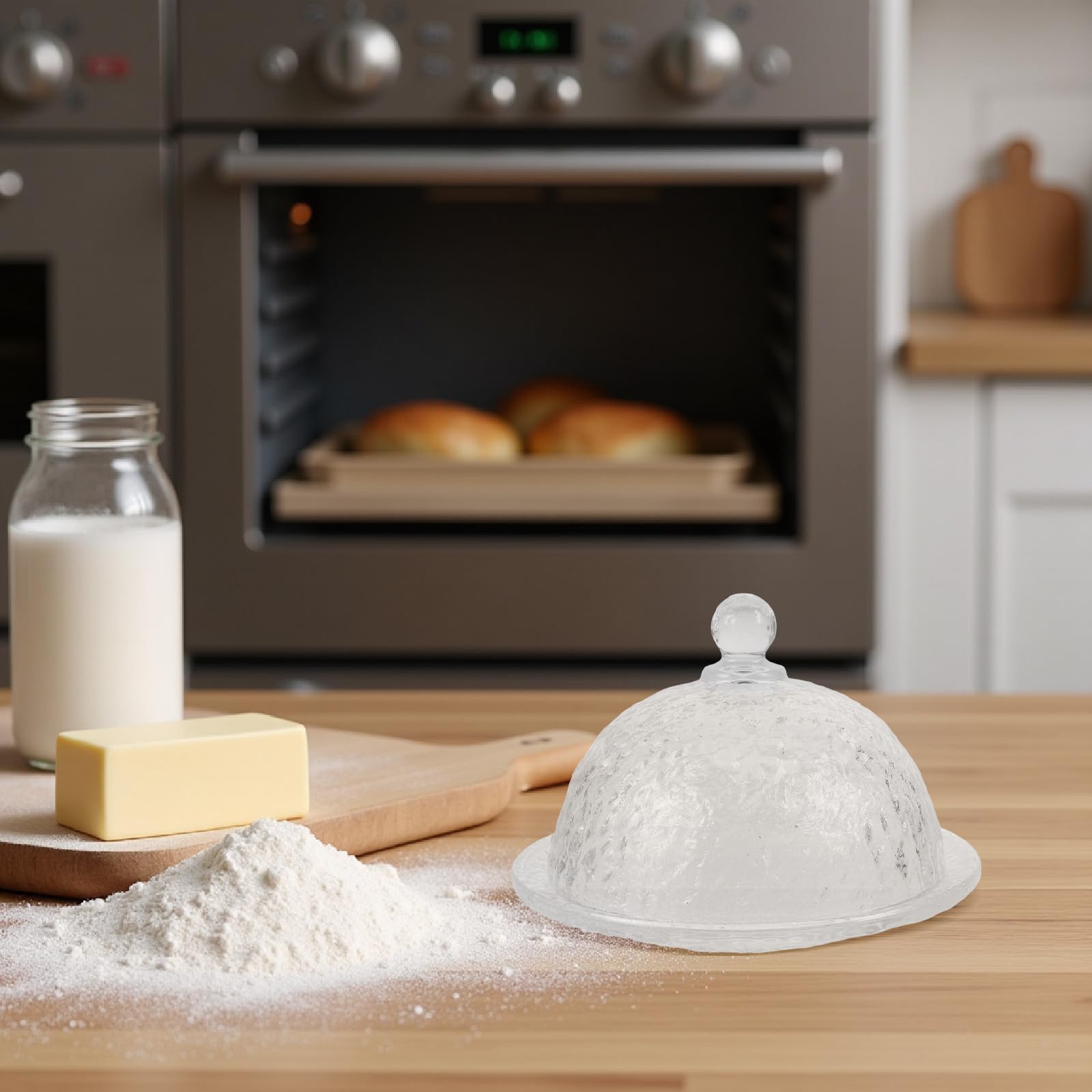 Alzata per Dolci in Vetro con Cupola a Forma di Cupola, Resistente e Multifunzionale, per Esposizione Dessert e Matrimoni con Elegante Stile Naturale