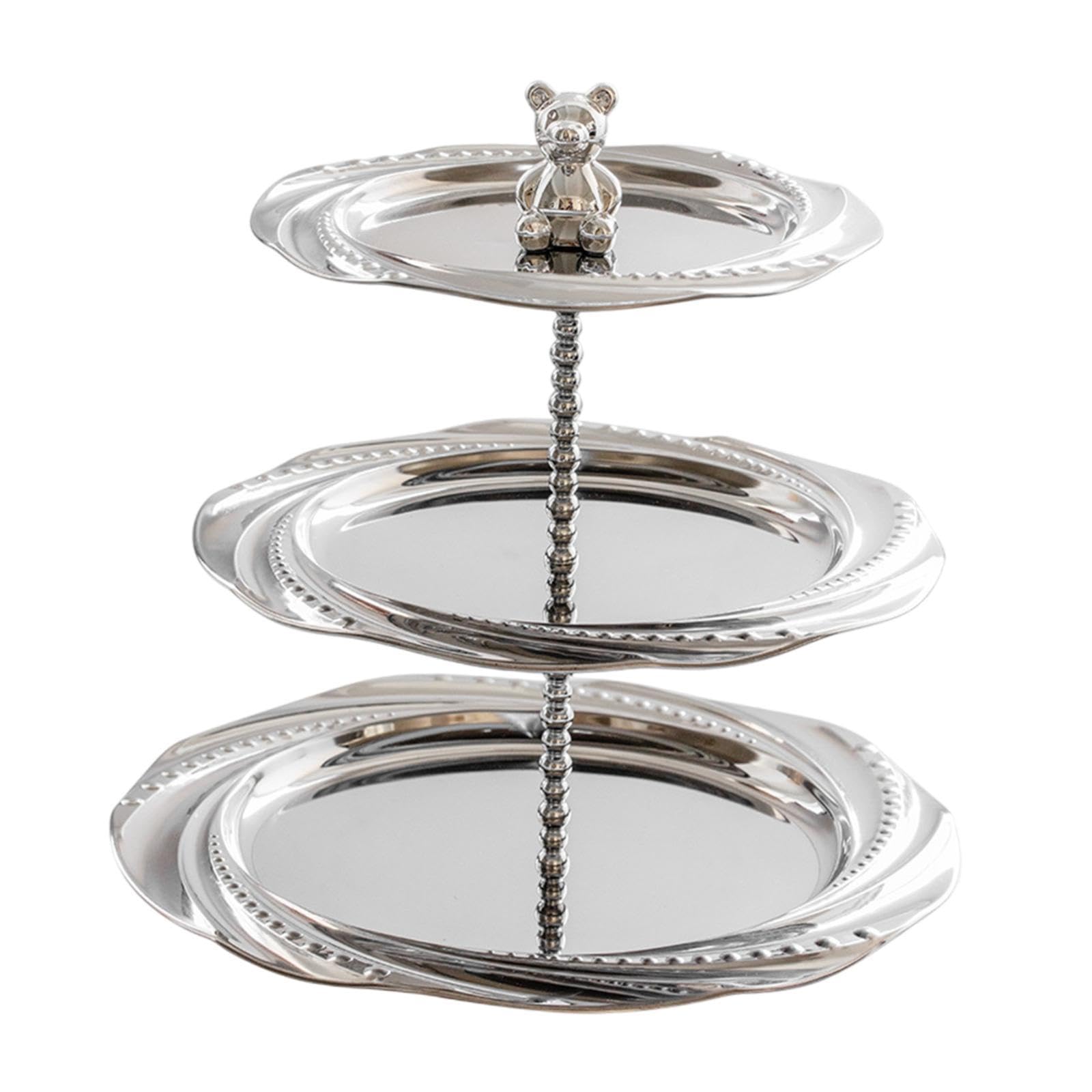 Bandeja para Servir Postres con Soporte para Cupcakes en Y Pequeña Figura de Oso, Moderna Bandeja para Servir, Expositor de Joyas para año, 20 Cm 24 Cm 28 Cm