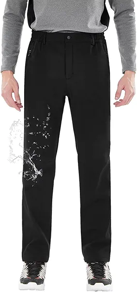 tectop Men's Hiking Cargo Pants Fleece Quick-Dry Water-Resistant Outdoor Pants with Pockets for Camping Trekking Travel