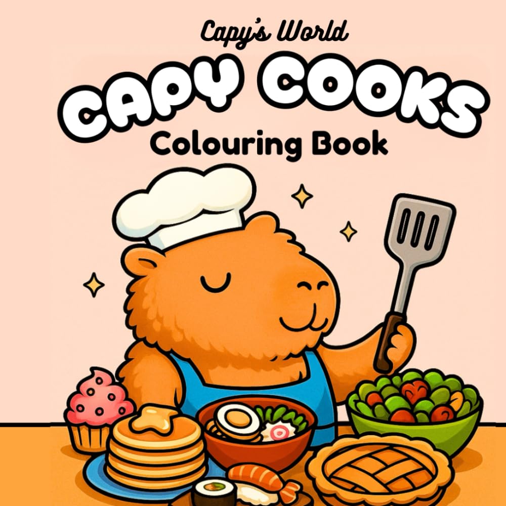 Capy Cooks Colouring Book: A Kawaii Cooking Adventure with the Cutest Capybara Chef (Capy's World Colouring Books)