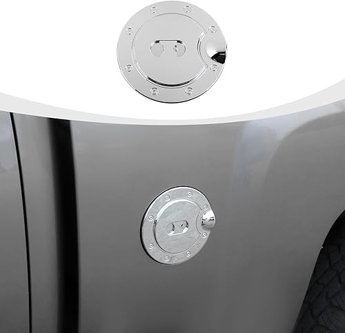 Miniatura 1 de Tapa cromada para depósito de gasolina para puerta de llenado de combustible, compatible con Chevy Silverado y GMC-SIERRA 2007-2013